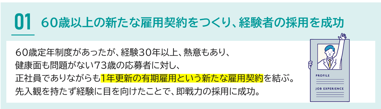 多様な雇用を推進した採用事例1